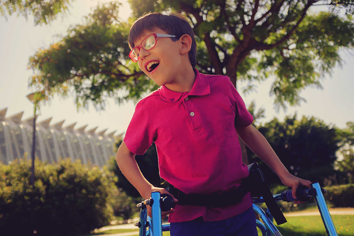 young child with cerebral palsy